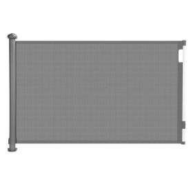 Retractable Baby Security Gate Door 58.3in Extra Wide Stair Gate for Toddlers Dogs Baby Gate with Punch Kit Punch-free Kit for Doorway Hallway In (Color: Gray, size: One size)