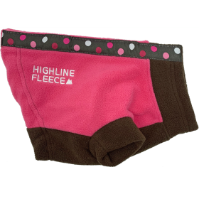 Highline Fleece Dog Coat (Color: Pink and Brown with Polka Dots, size: Size 22)
