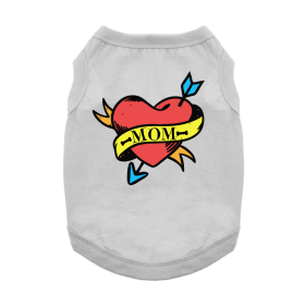 Mom Tattoo Dog Shirt (Color: Glacier Gray, size: 3X-Large)