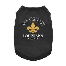 New Orleans LA Dog Shirt (Color: Jet Black, size: 3X-Large)