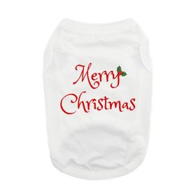 Merry Christmas Dog Shirt (Color: White, size: 3X-Large)