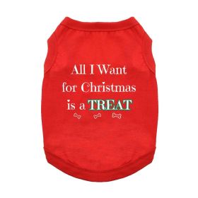 All I Want For Christmas Dog Shirt (Color: Red, size: medium)