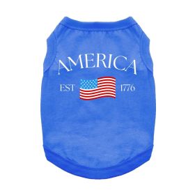 America Dog Shirt (Color: Blue, size: small)
