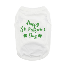 Happy St. Patrick's Day Dog Shirt (Color: White, size: small)