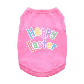 Hoppy Easter Dog Shirt (Color: Carnation Pink, size: small)