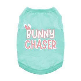 Bunny Chaser Dog Shirt (Color: Teal, size: medium)