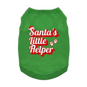 Santa's Little Helper Dog Shirt (Color: Green, size: medium)